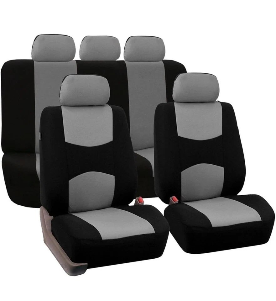 Чехлы на передние и задние автомобильные сиденья Suzuki ткань 5 шт быстрая установка черные - Изображение 2 из 4