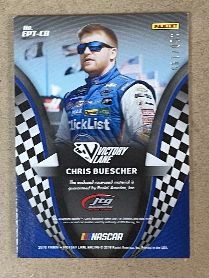 2018 VICTORY LANE ENGINEERED TO PERFECTION 3 PATCH #EPT-CB CHRIS BUESCHER /199 - Image 2 of 2