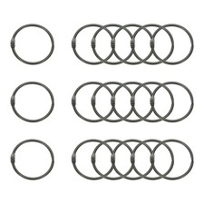 18Pcs Loose Leaf Binder Rings, 2 Inch Metal Open Card Rings,Black