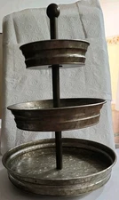 Three Tiered Galvanized Metal Serving Tray 18 3/4" Tall Hobby Lobby