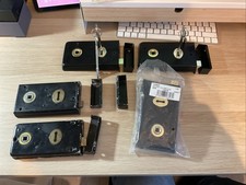 5 x Traditional Rim Sash Lock Size 150 X 100mm Black. 3 With Keys & 2 x Spares