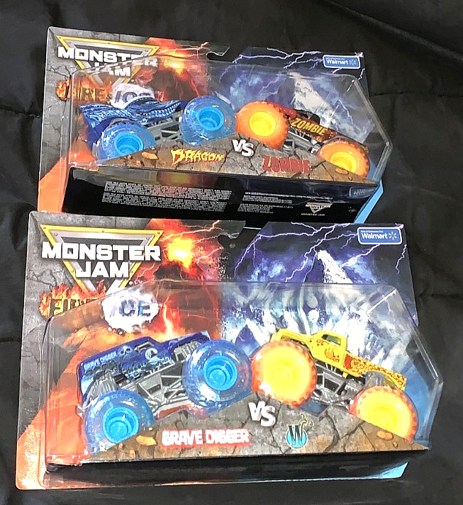 MONSTER JAM 2026 WALMART FIRE & ICE DRAGON & ZOMBIE/DIGGER