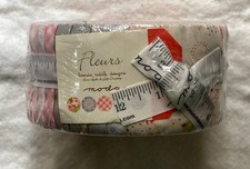New Cotton Fabric Jelly Roll Moda Fabrics "Fleurs" by Brenda Riddle Designs OOP