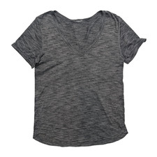 Lululemon V Neck T Shirt Women  s Size 6 Short Sleeve Heather Gray