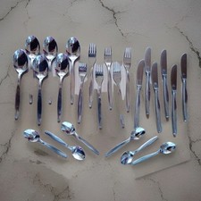 24 Tlg. Besteck, SMS Roneusil, Messer, Gabeln, Löffel & Kaffeelöffel
