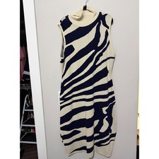 SHEIN Curve Zebra Print Sleeveless Mock Neck Sweater Dress 3XL