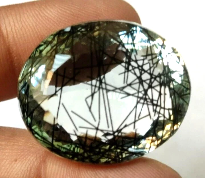 AAA+ 77.25 Ct. Large Rutilated Quartz Oval Cut Loose Gemstone Gift for Women - Image 3 of 4