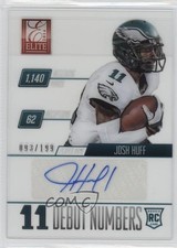2014 Panini Elite Rookie Debut Numbers Signatures 93/199 Josh Huff #JH Auto n1u