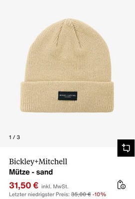 Bickley + Mitchell Amsterdam Mütze Beanie ONE SIZE 100% Polyacryl Unisex Sand