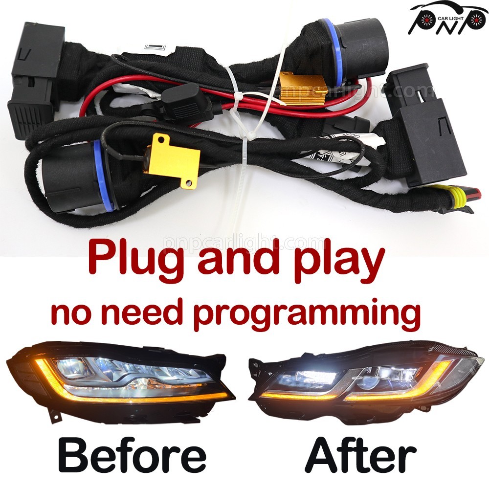 Pair for Jaguar XF upgrade from 2016 LED to 2022 LED Headlight Internal Harness