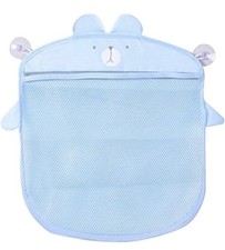 Blue Mesh Cartoon Toy Storage Bag for Bathroom, Hanging, 15.35in x 13.78in