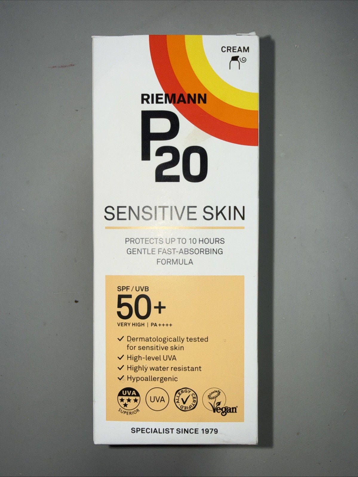 Riemann P20 Sensitive Skin SPF50+ Cream 200ml - Brand New 10 Hr Protection