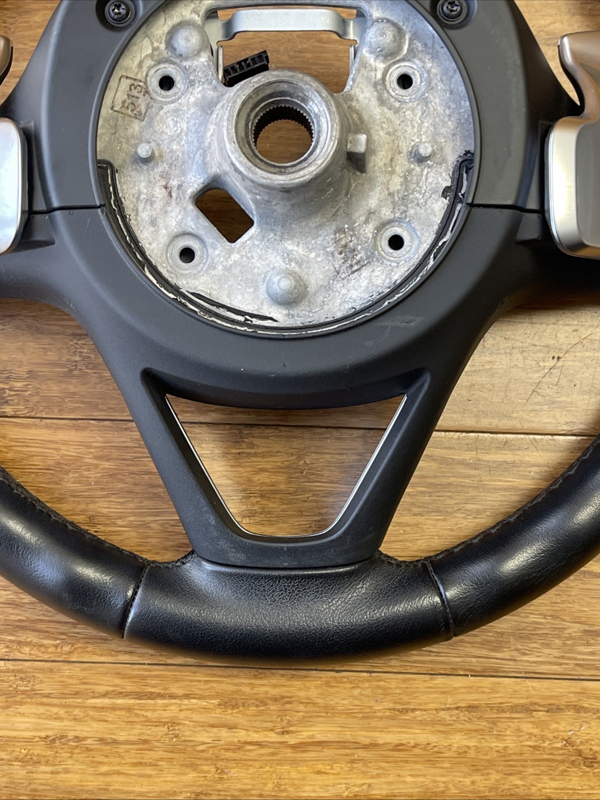 2014-2020 BMW i8 I12 Steering Wheel W/ Paddle Shifters Leather Black OEM