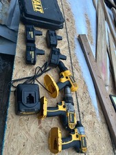3 DeWalt tools drill driver hammer drill charger batteries and charger