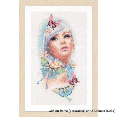 Lanarte cross stitch kit ''Butterfly Girl'', counted, DIY