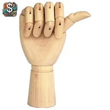 Durable 10-Inch Wooden Mannequin Hand - Ideal for Drawing and Product Displays