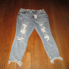 JUDY BLUE Skinny Fit High-Rise Distressed Jeans Plus Sz 20W NWT