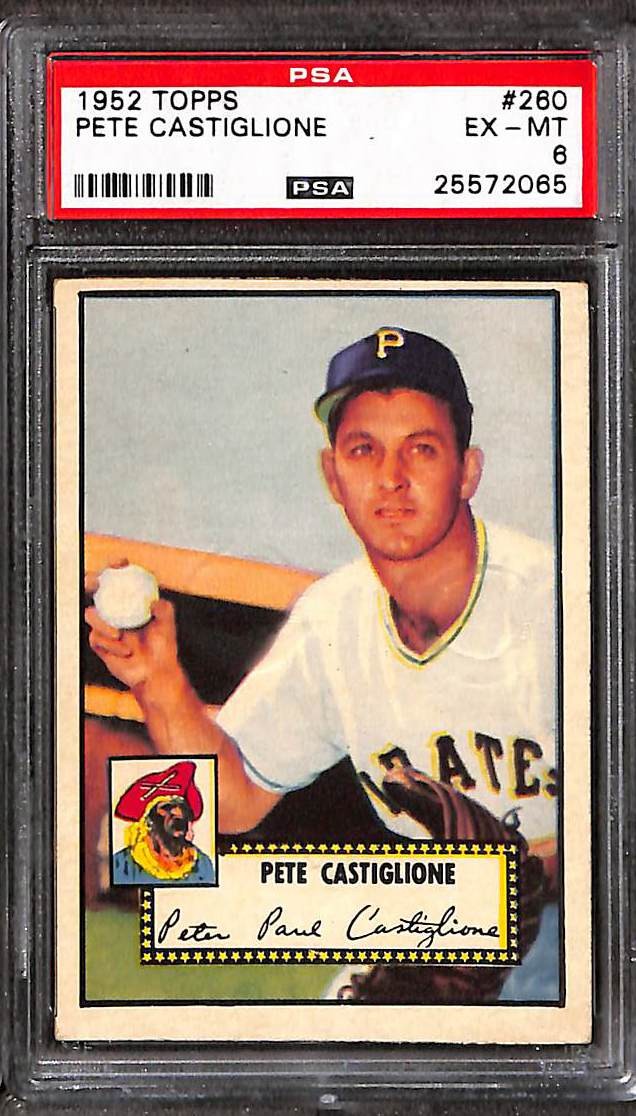 1952 Topps #260 PETE CASTIGLIONE PSA 6 EX-MT 25572065 