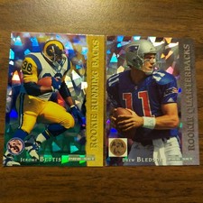 Jerome Bettis RAMS RRB6 & Drew Bledsoe PATRIOTS 1993 Pro Set PRISM Rookie NFL RC