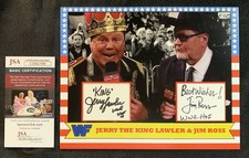 JERRY THE KING LAWLER And JIM ROSS Signed Jumbo 8x10 Custom WWF Raw Card JSA