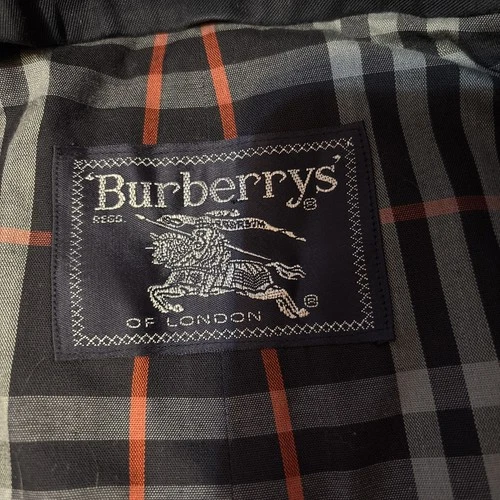 Burberrys Double Breasted Navy Blue Men's Trench Coat Superb Size 50 Long image 5