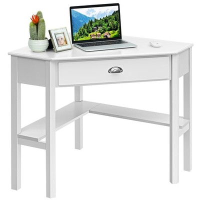Modern Corner Computer Desk Wood Writing Table Office Workstation Living Room