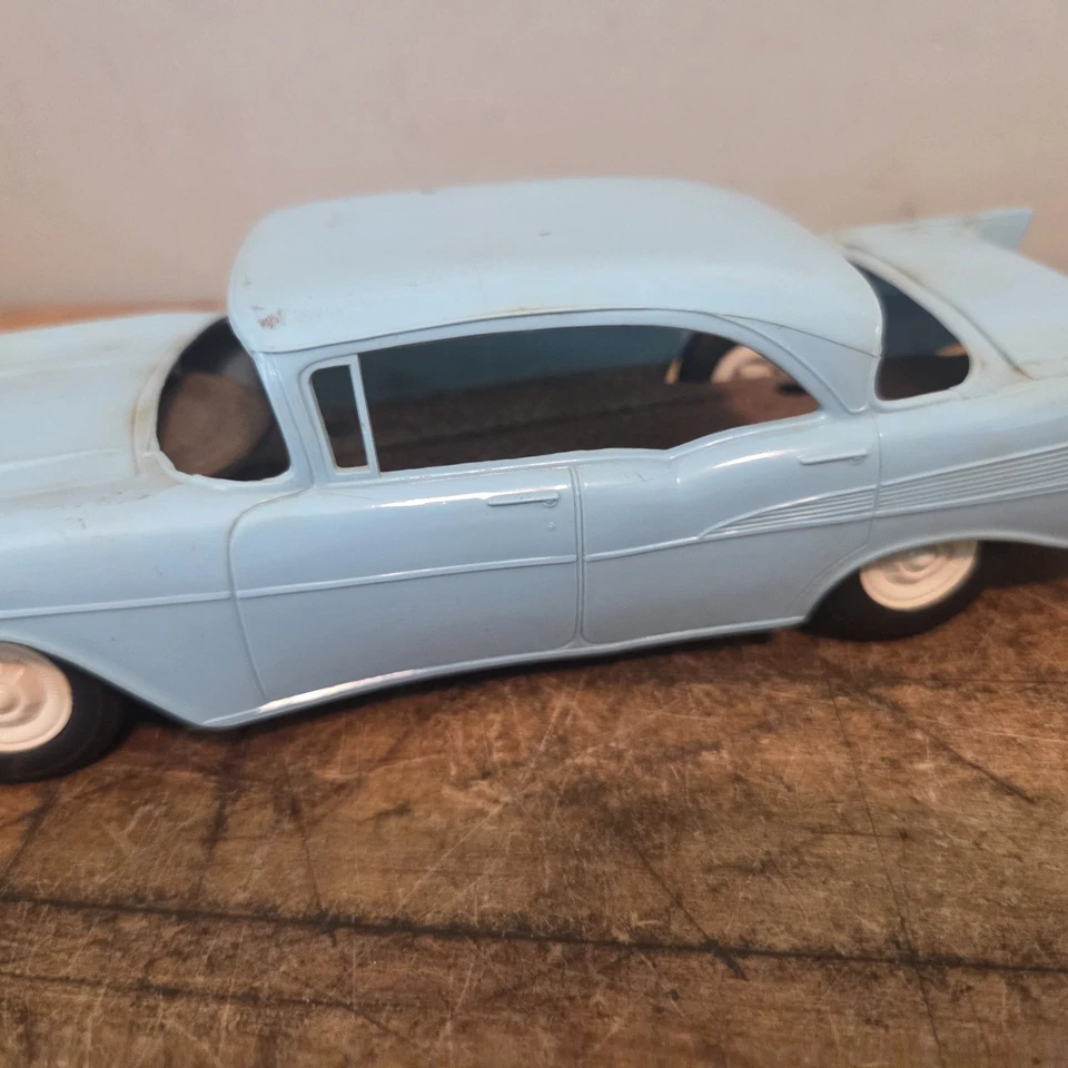 1957 Blue Chevy Belair 4 DR Sedan Dealer Promo Model Car - Image 4 of 4