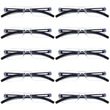 10 Men Women Blue Light Blocking Reading Glasses Rimless Unisex Computer Reader