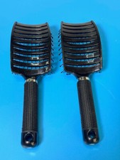 2 Pack Black Curved Hair Brush Vented Styling Detangling Firm Bristle