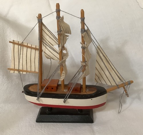 Sailing Ship Decor Wooden Set Of 2 - Picture 3 of 5
