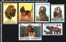 [bldh] Frame It - Dog Breed BLOODHOUND - 6 Different Stamps - Very Fine