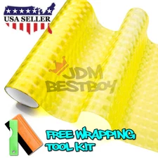 Cateye Style Yellow Tint Headlight Taillight Fog Light Vinyl Sticker Film DIY