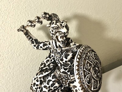 Jaguar Warrior With Weapon And Shield- Aztec Calendar On Shield | eBay