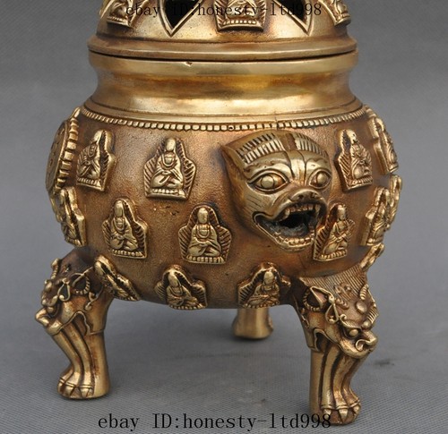 New Age Smudges And Herbs Tibetan Buddha Aluminum Incense Burner – IB10, India, Unisex - View #2