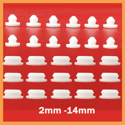 White Silicone Rubber Hole Plugs Snap-on Blanking End Caps Seal Stopper 2.5-14mm