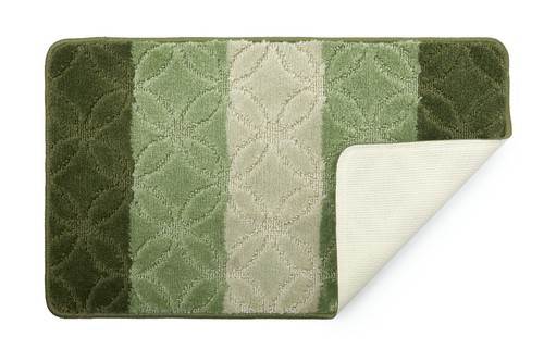 Non Slip 2 Piece Bathroom mat Rug & Pedestal mat with Woven Graduated Stripes - Picture 44 of 47