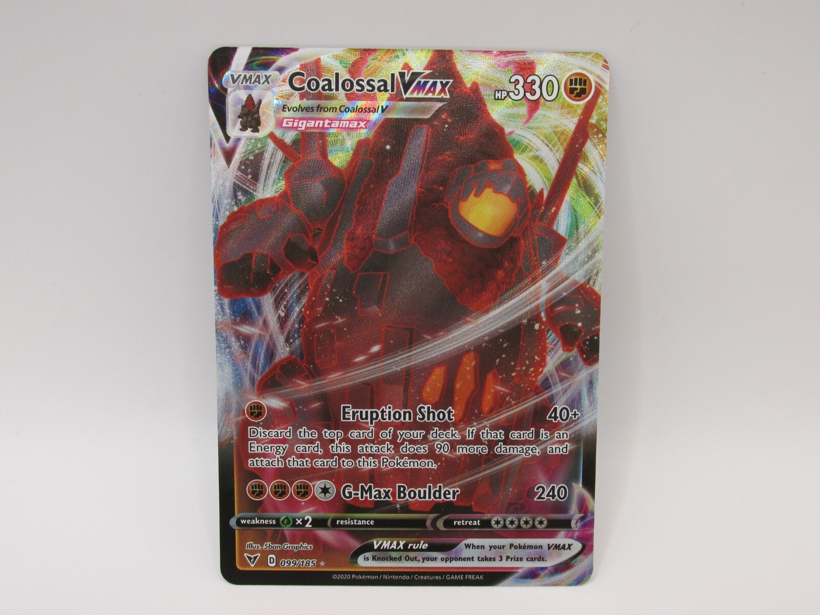 Pokemon TCG: SWSH Vivid Voltage - Coalossal VMAX (099/185) - "Near Mint"