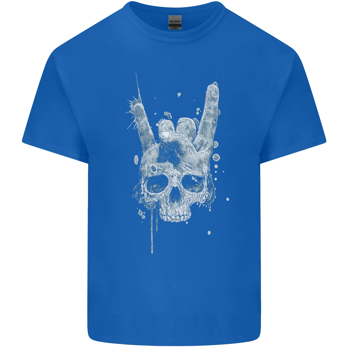 Maglietta Teschio Con Maschera Antigas - Biker Heavy Metal Rock Uomo - Gildan 5000 - Foto 5