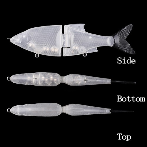 5PCS 18CM 58.5G Rattle Soft Tail Gilde Bait Unpainted Bait Blank Fishing Lure - Picture 3 of 12