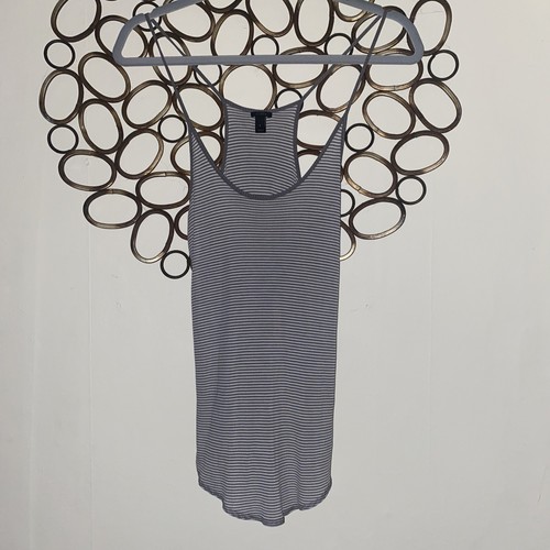 J. Crew Gray White Stripe Shirt Sleeveless Casual Spaghetti Strap Womens Sz Sm