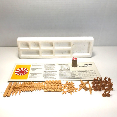 Axis & Allies Board Game 1984 Replacement Pieces Japan 77 Pieces + Chart & Tray