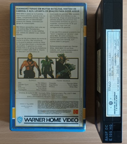 Mad Max 2 The Road Warrior VHS 1986 PAL PORTUGAL UNIQUE ART Mel Gibson Sci-Fi - Picture 2 of 2