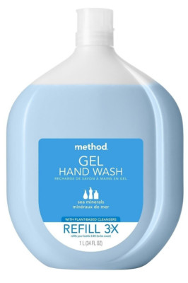 Method Gel Hand Soap Refill, Sea Minerals, Biodegradable Formula, 34 Fl Oz