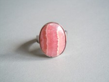 Ring 835 Silver Rhodochrosite 8.5 g/Gr.59 Adjustable