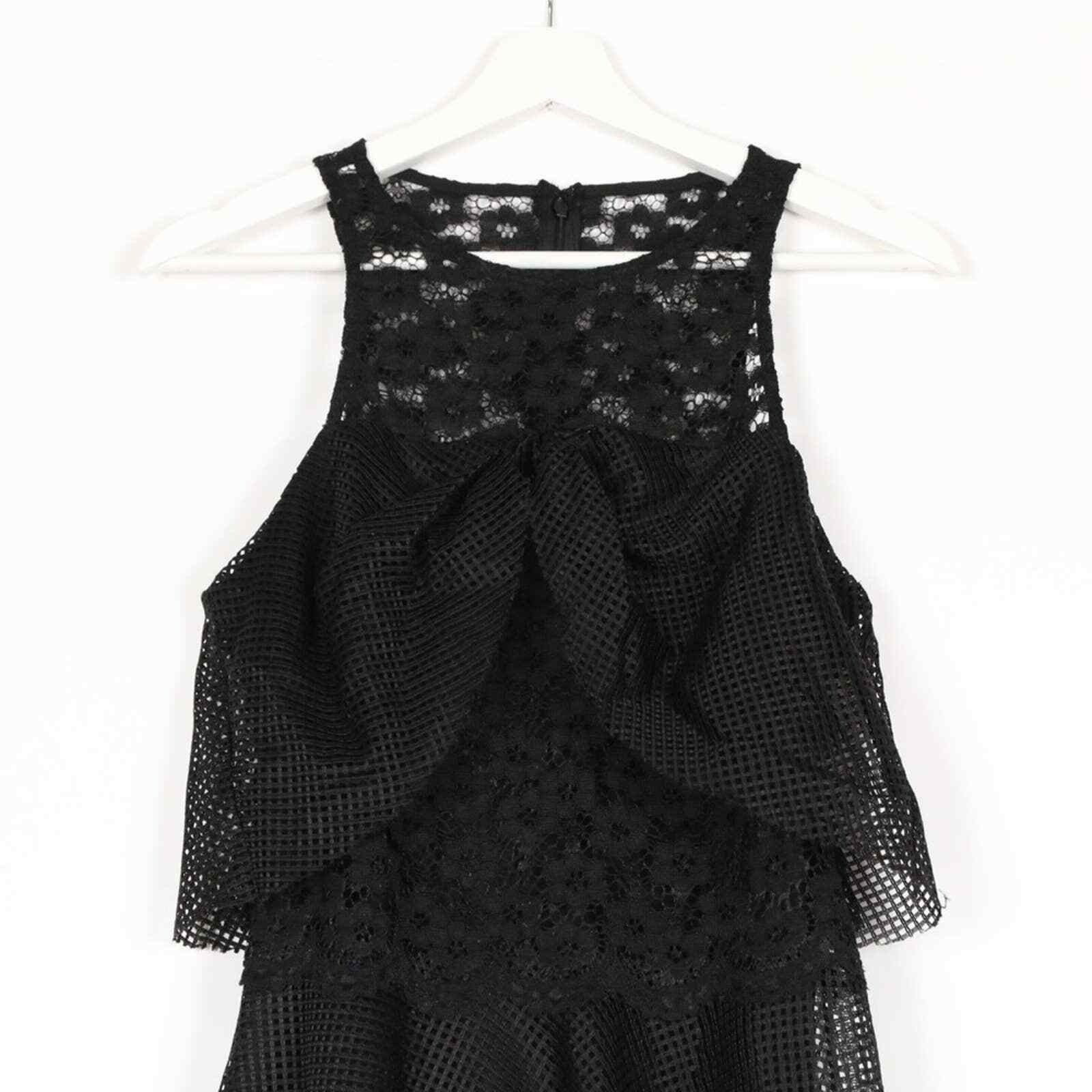 Robe Femme Betsey Johnson Dentelle Manches Bretelles - Noir Taille 4 - Neuf Avec Étiquettes