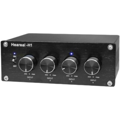 Heareal-H1 Audio Mixer 4 In 1 Out Independent Volume Control for Musicians DJ- #