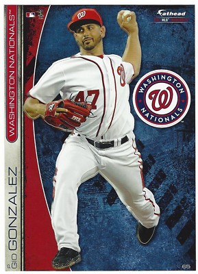 GIO GONZALEZ WASHINGTON NATIONALS FATHEAD TRADEABLES REMOVABLE STICKER 2013 #65