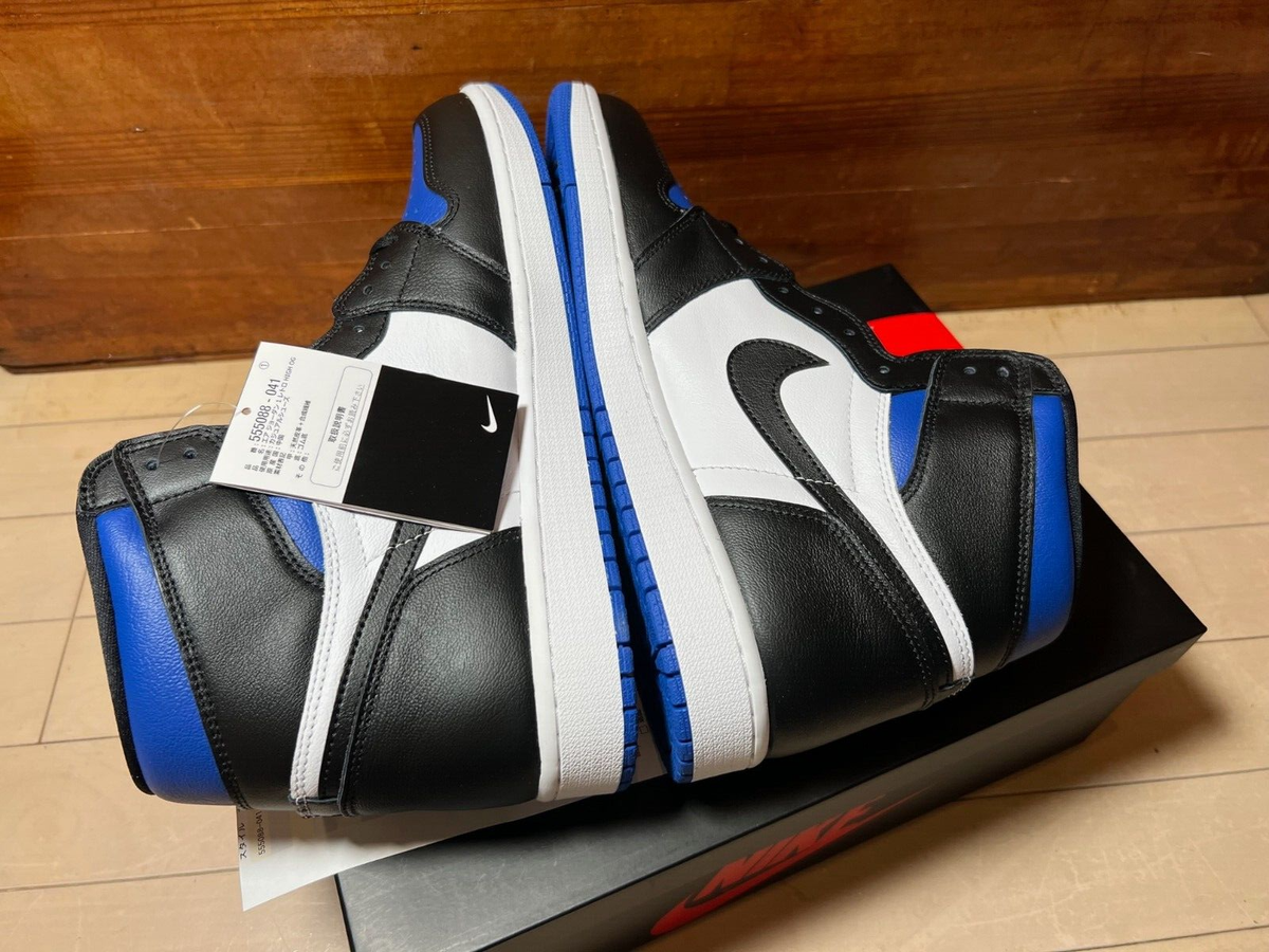 2020 Nike Air Jordan 1 Retro High OG Black White Royal Toe Blue sz