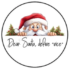 DEAR SANTA DEFINE NICE CHRISTMAS ENVELOPE SEALS LABELS STICKERS PARTY FAVORS