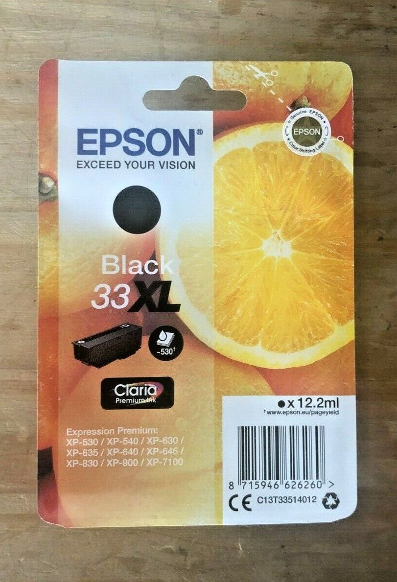 Genuine Epson Ink - 33XL BLACK / XP-530 540 630 635 640 (INC VAT) BOXED 2028